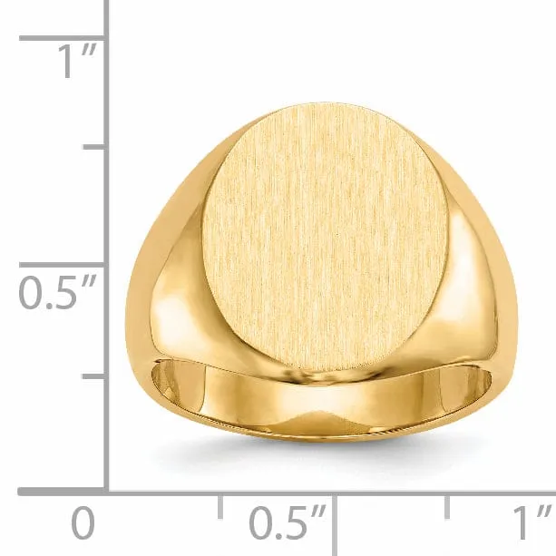 14k Yellow Gold Men's Polished Signet Ring
