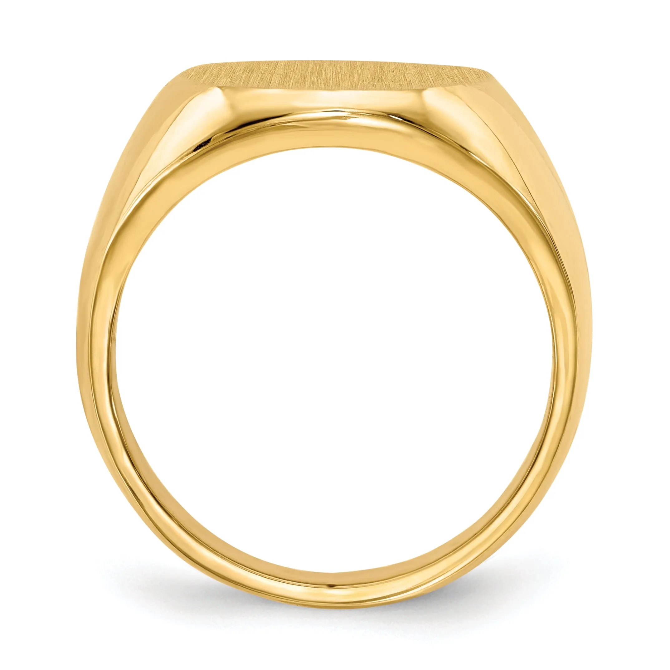 14k Yellow Gold Men's Polished Signet Ring