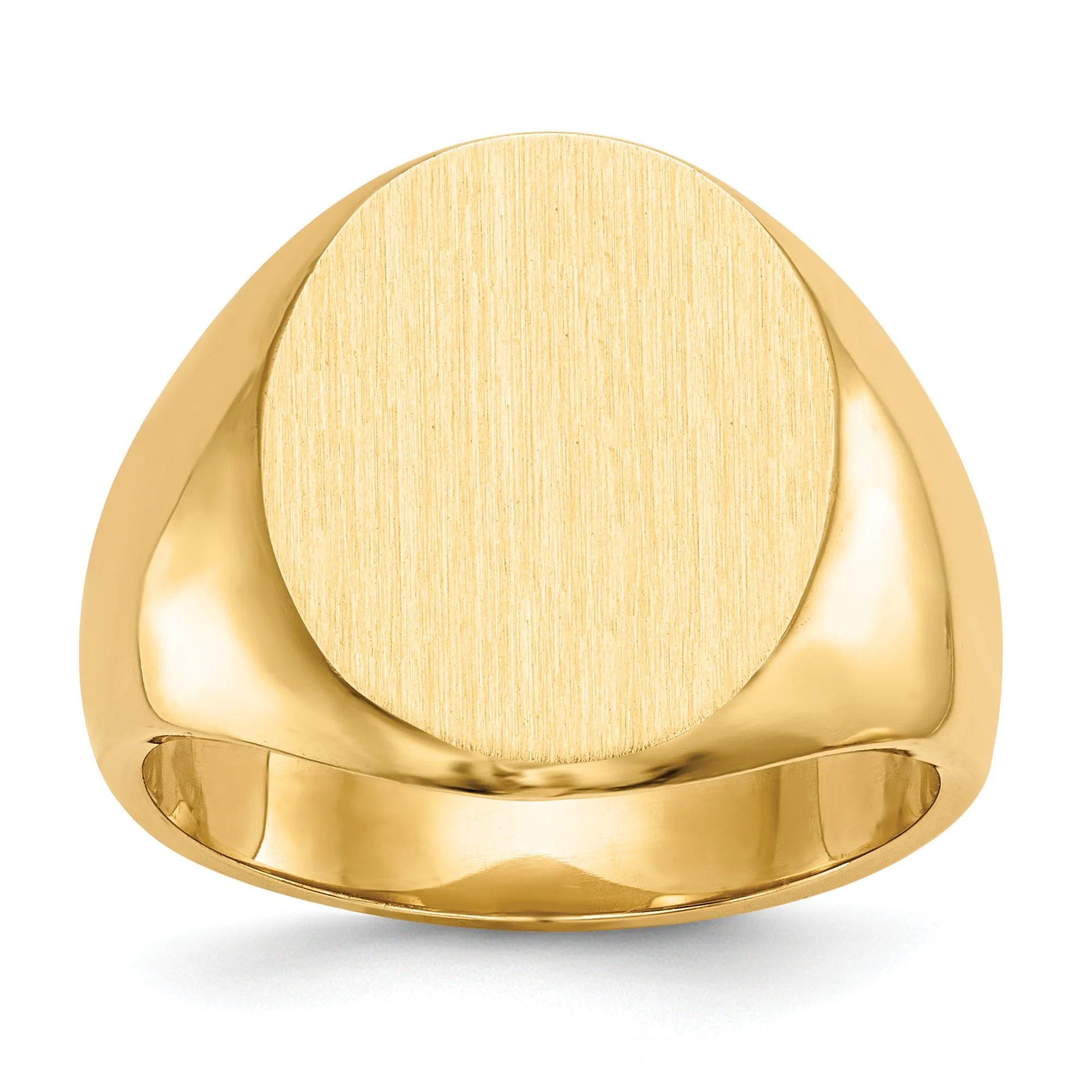 14k Yellow Gold Men's Polished Signet Ring
