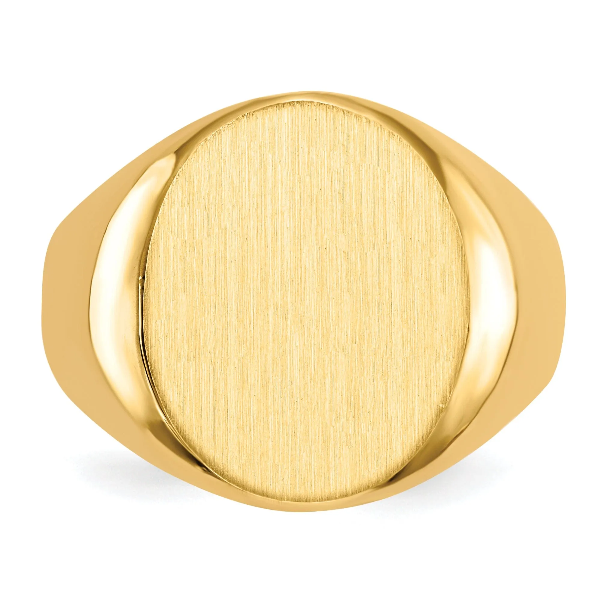 14k Yellow Gold Men's Polished Signet Ring