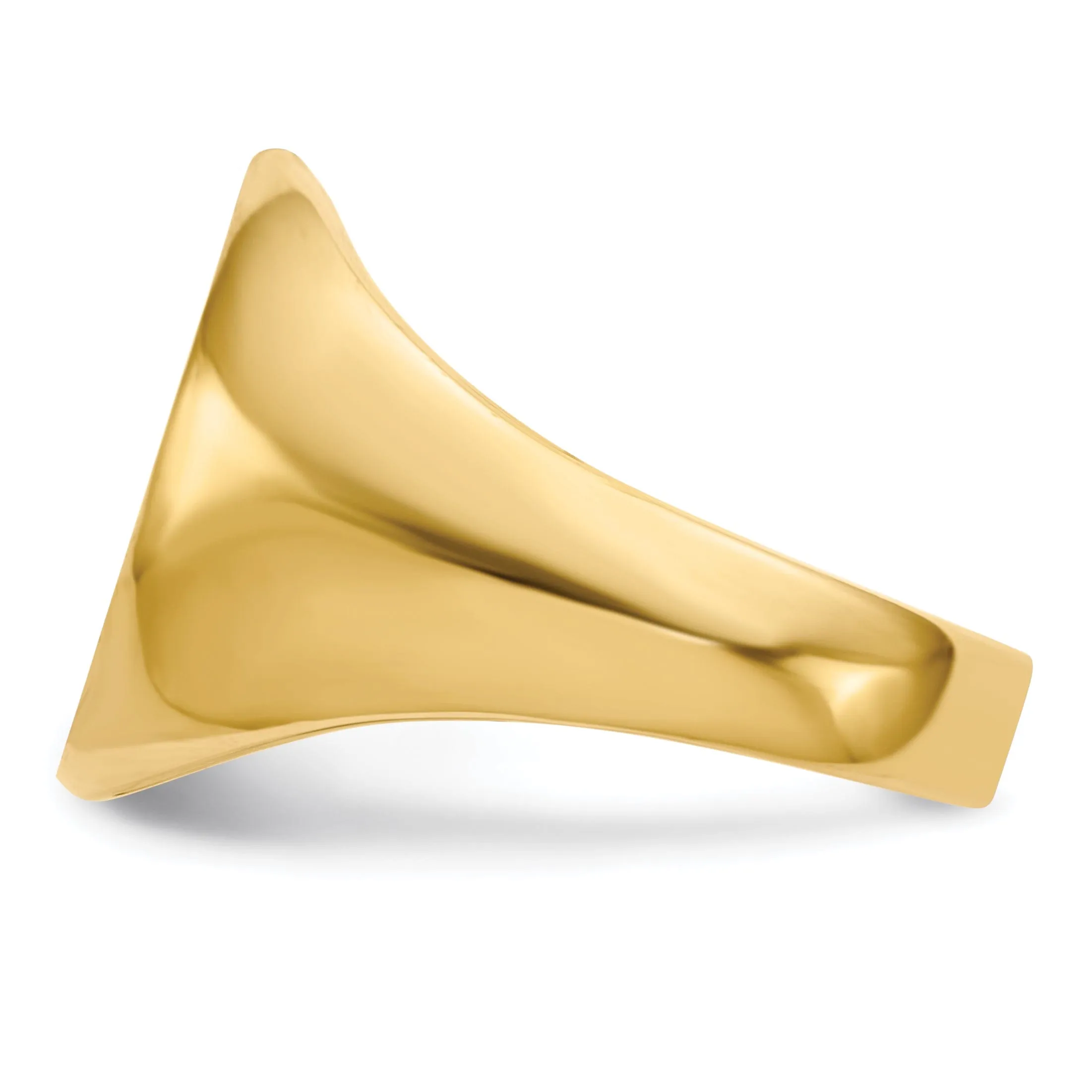 14k Yellow Gold Men's Polished Signet Ring