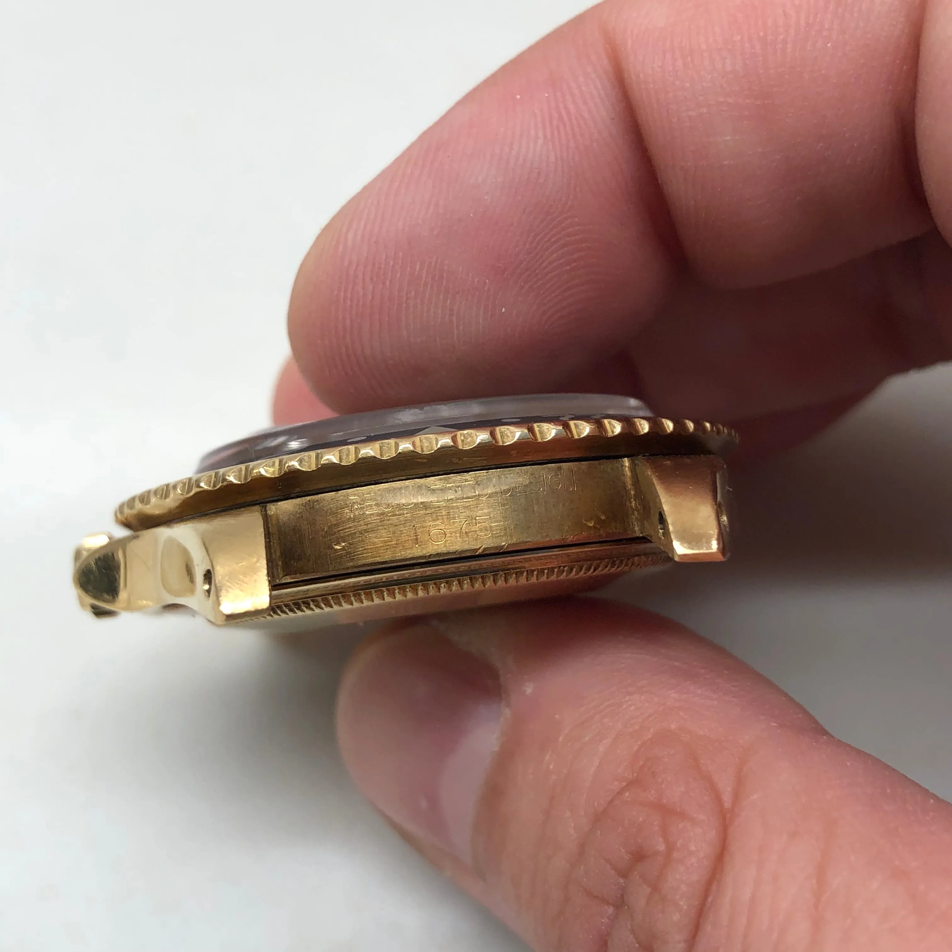 1969 Rolex GMT MASTER 1675 Black Nipple Dial 18K Yellow Gold Automatic Wristwatch