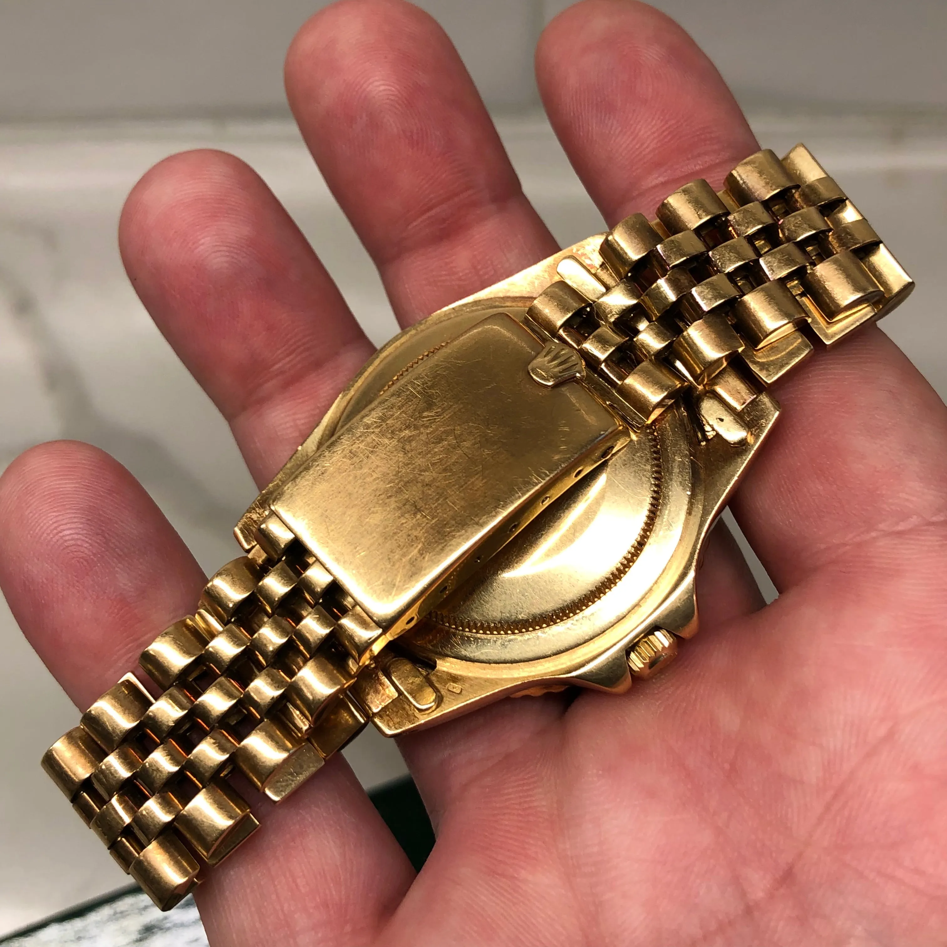 1969 Rolex GMT MASTER 1675 Black Nipple Dial 18K Yellow Gold Automatic Wristwatch