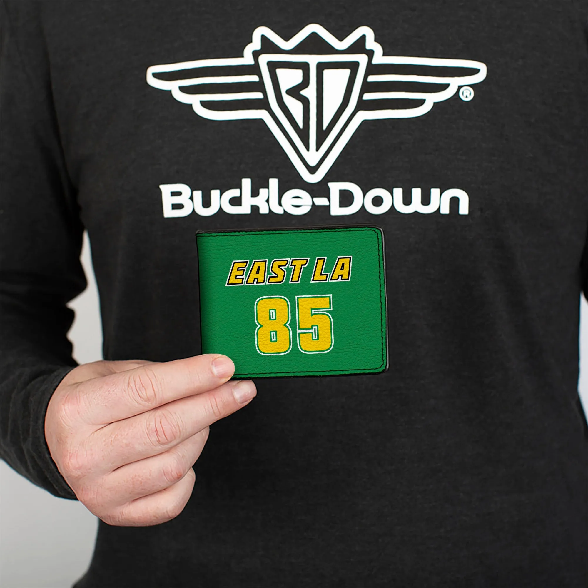 Bi-Fold Wallet - Cheech & Chong EAST LA 85 BASKETBALL JONES Faces Logo Green/Yellow