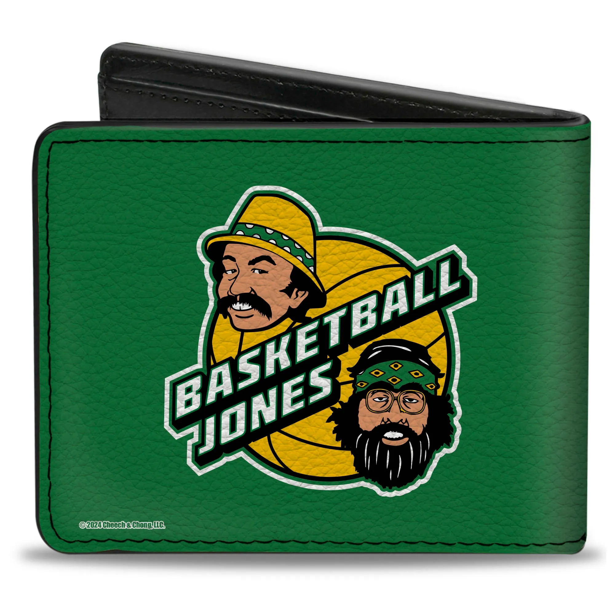 Bi-Fold Wallet - Cheech & Chong EAST LA 85 BASKETBALL JONES Faces Logo Green/Yellow