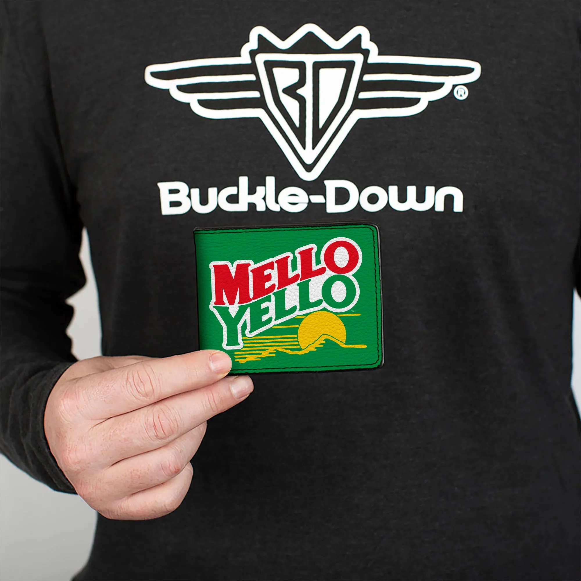 Bi-Fold Wallet - MELLO YELLO Mountain Logo Green/White/Red/Yellow