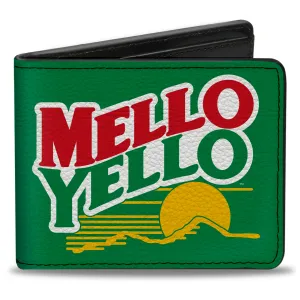 Bi-Fold Wallet - MELLO YELLO Mountain Logo Green/White/Red/Yellow
