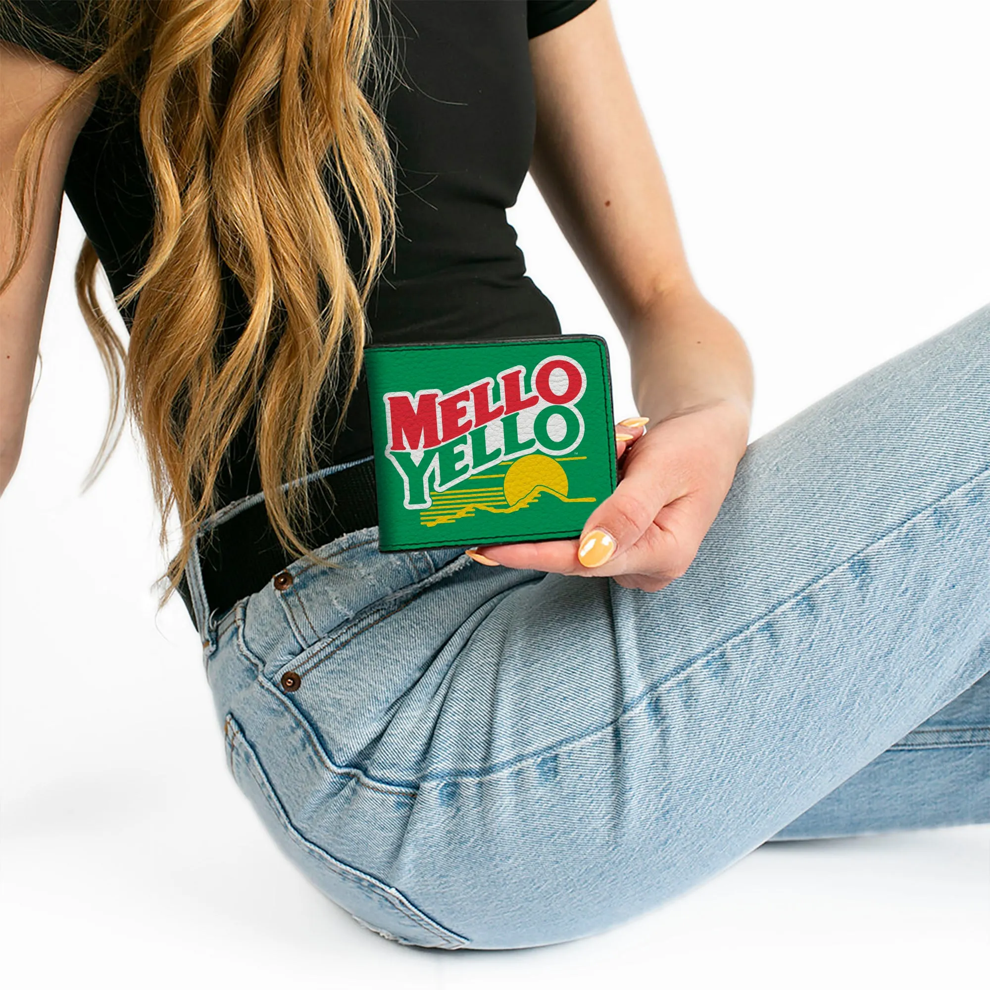 Bi-Fold Wallet - MELLO YELLO Mountain Logo Green/White/Red/Yellow