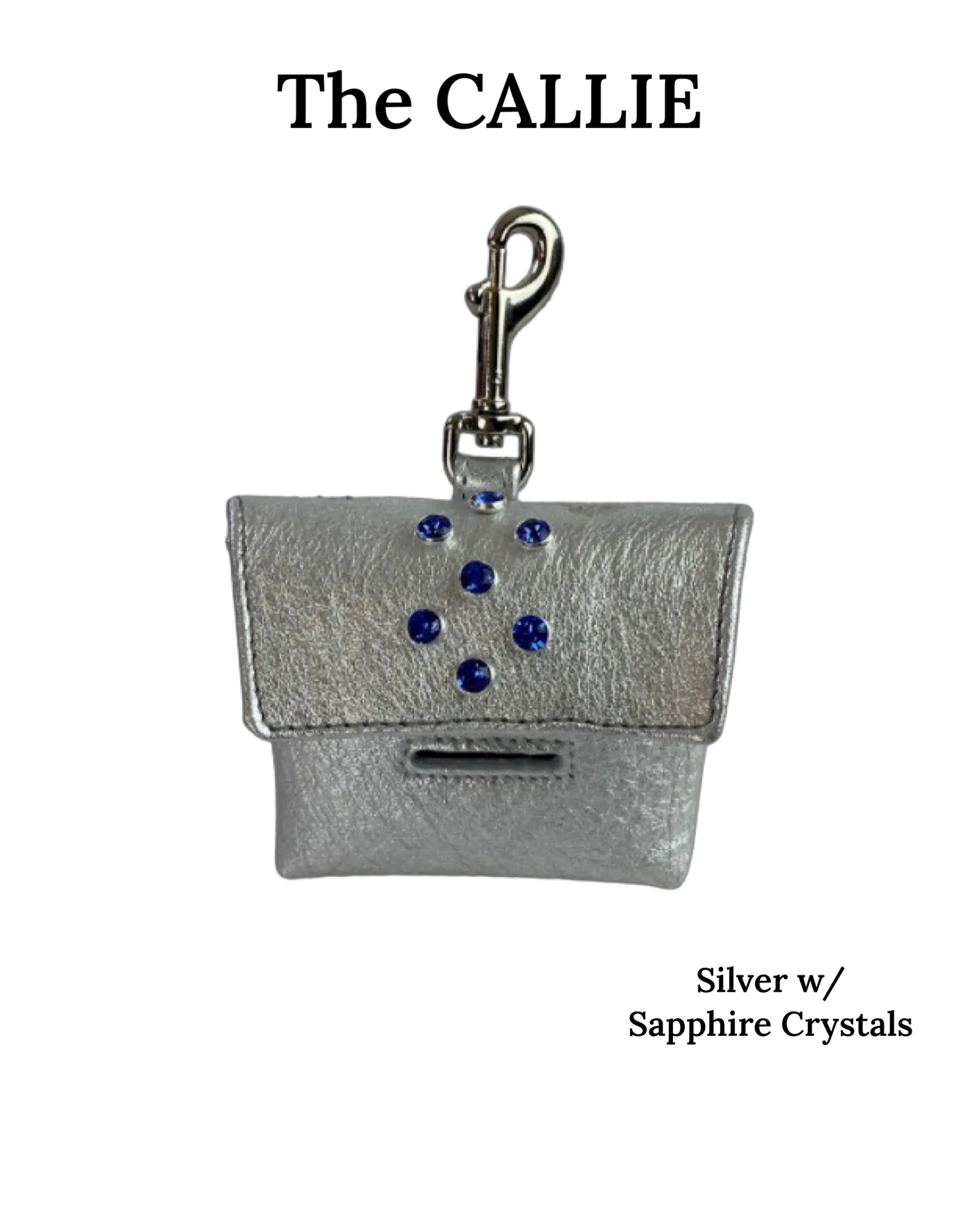 Callie Crystal Cluster Leather Poop Bag Holder