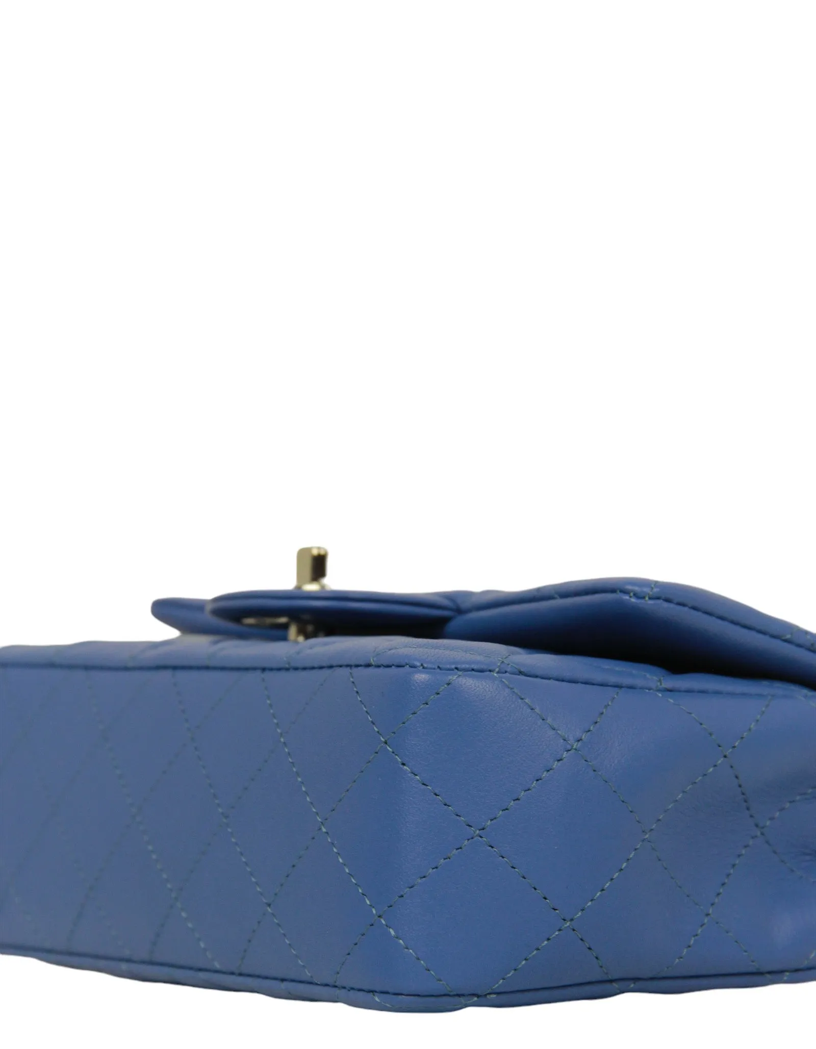 Chanel 2024 Blue Lambskin Rectangular Mini Flap