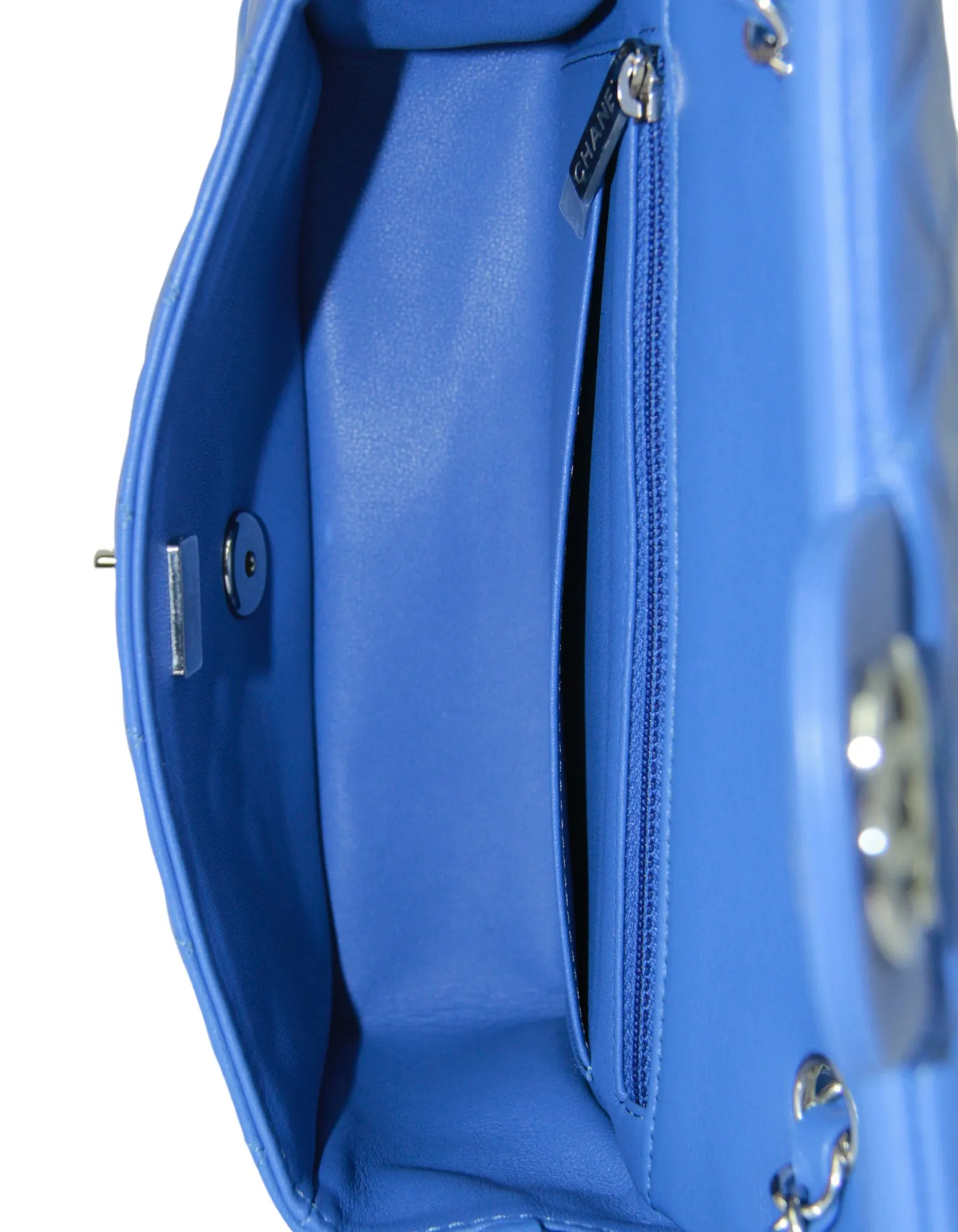 Chanel 2024 Blue Lambskin Rectangular Mini Flap