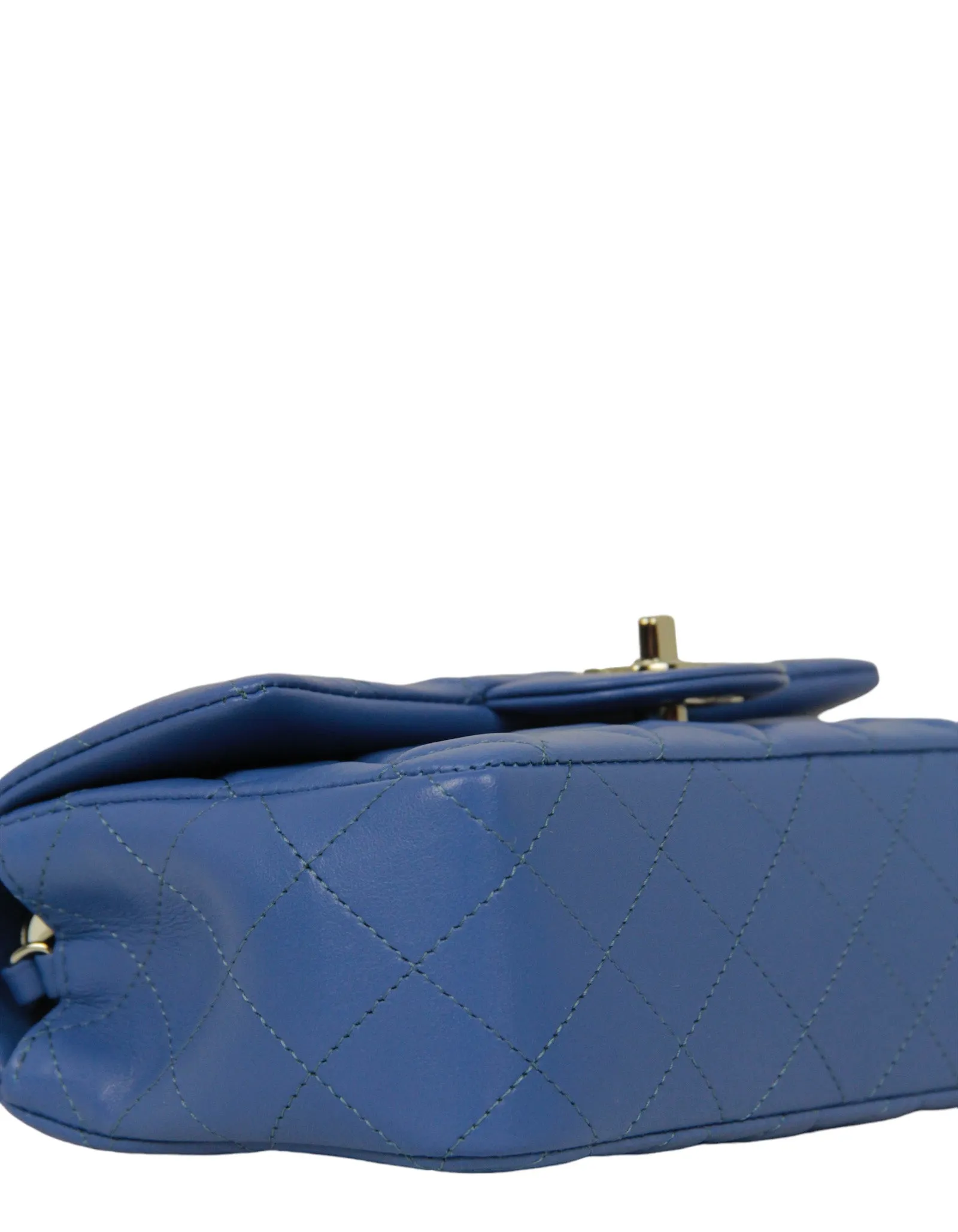Chanel 2024 Blue Lambskin Rectangular Mini Flap