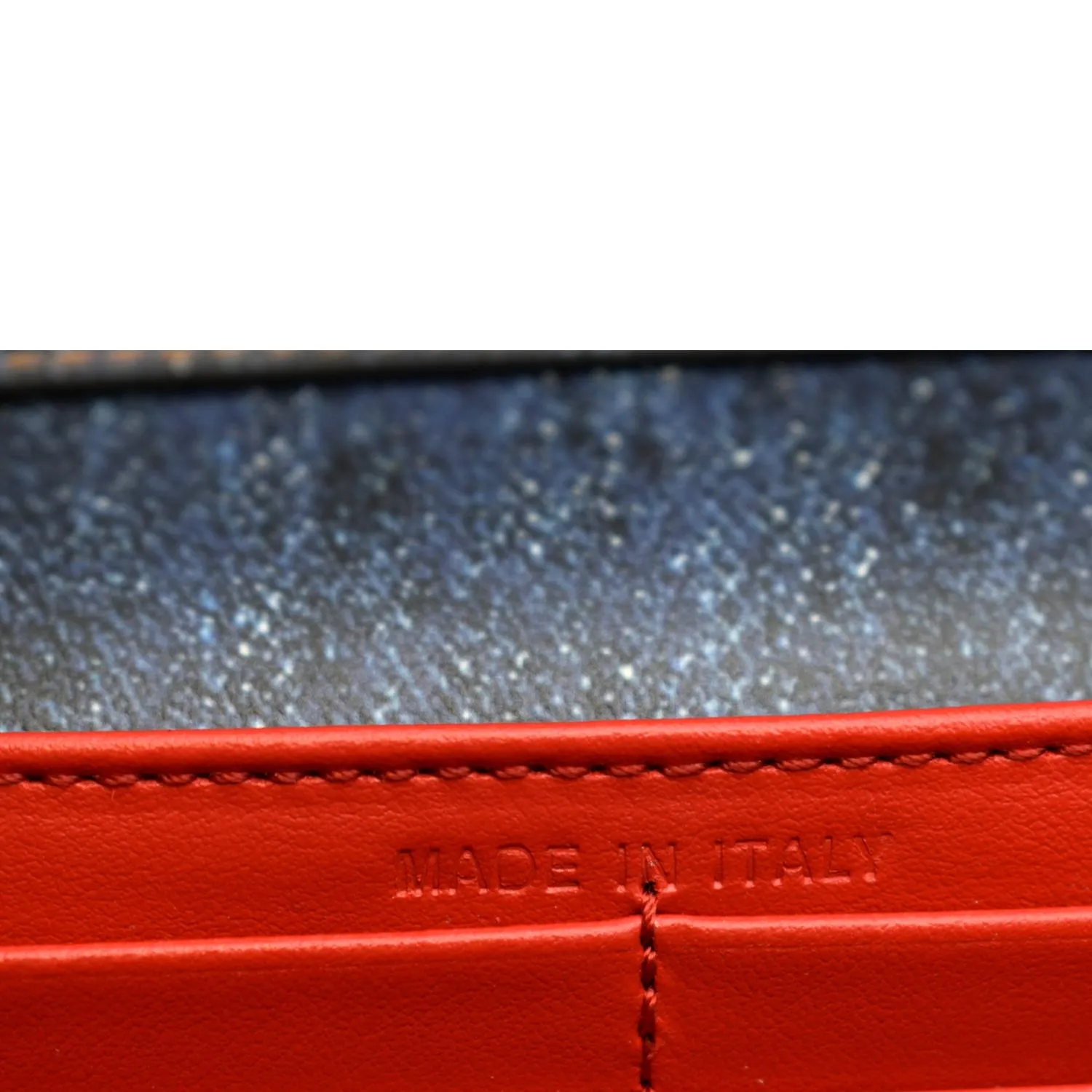 CHRISTIAN LOUBOUTIN Paloma Denim Patent Pearl Spikes Crossbody Bags Dark Blue