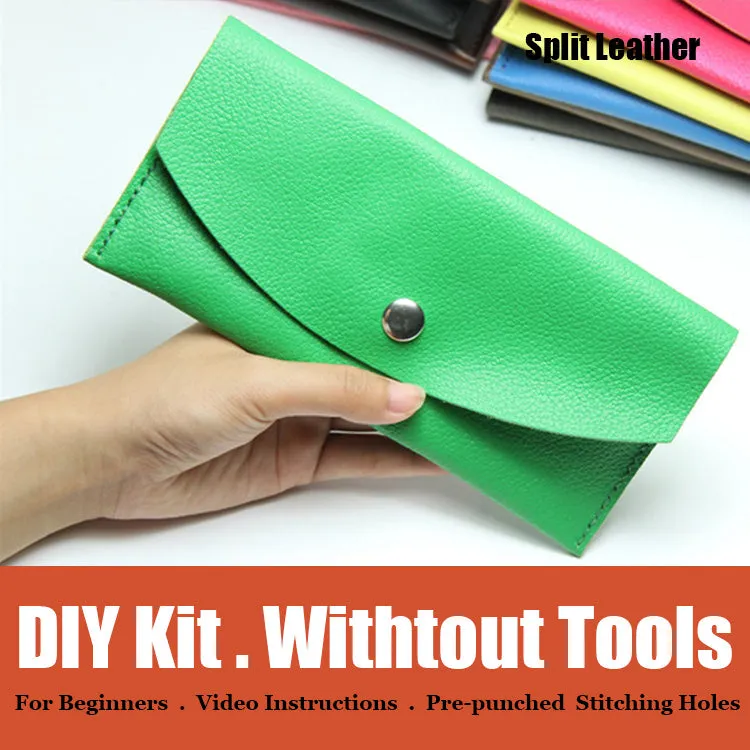 DIY Leather Wallets Kit DIY Green Eco Leather Projects DIY Minimalist Leather Wallet DIY Leather Womens Wallet Kit