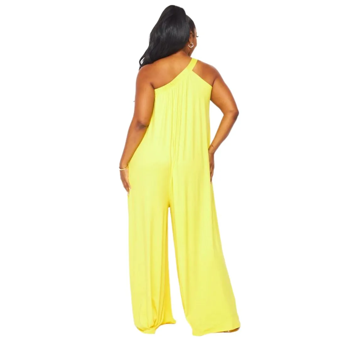 Dolly One Shoulder Jumpsuit (CURVE)