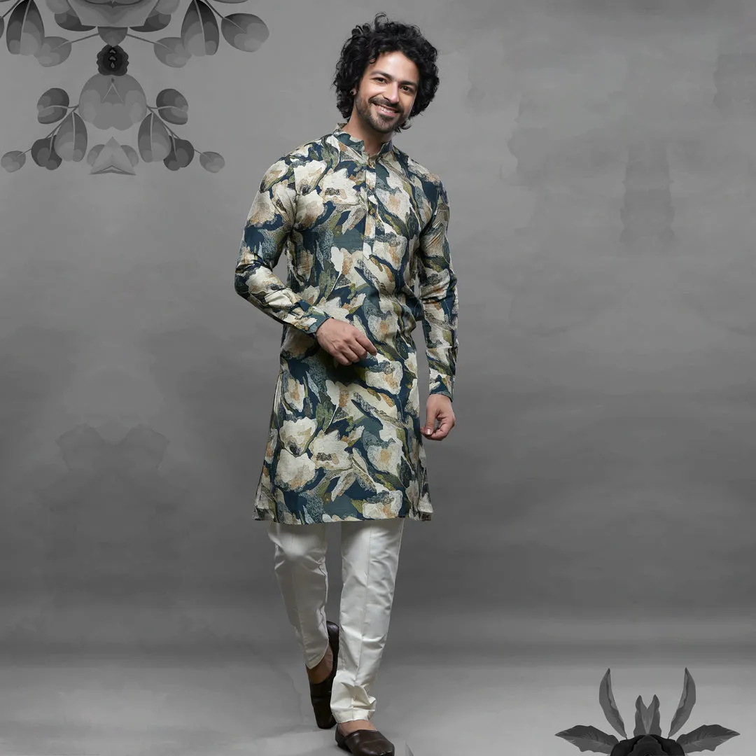 Emerald Depths Forest Green Kurta