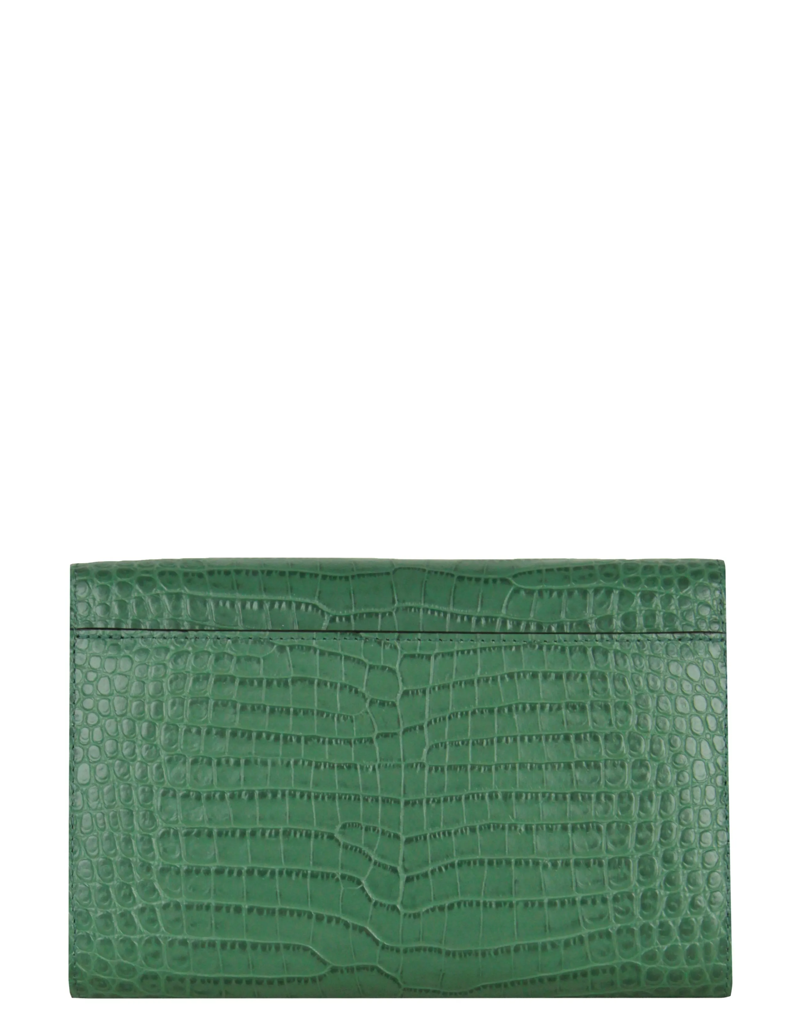 Jimmy Choo Cactus Green Embossed Crocodile Varenne Crossbody/ Clutch Bag