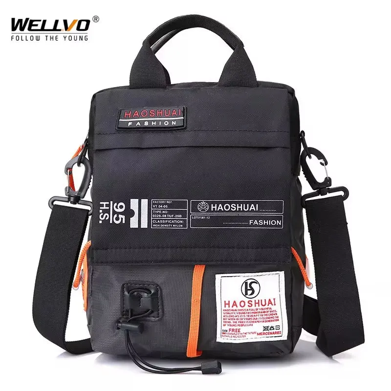 Men'S Bag Messenger Bag Male Waterproof Nylon Camouflage Satchel over the Shoulder Crossbody Bags Handbag Mini Briefcase XA99WC
