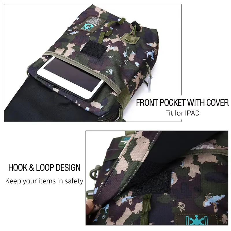 Men'S Bag Messenger Bag Male Waterproof Nylon Camouflage Satchel over the Shoulder Crossbody Bags Handbag Mini Briefcase XA99WC