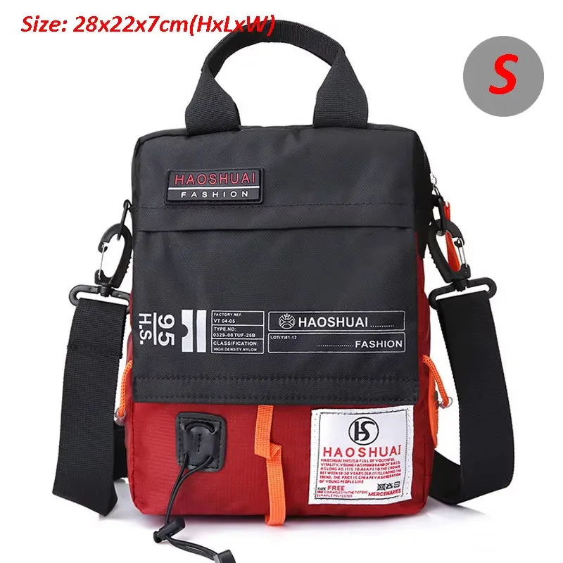 Men'S Bag Messenger Bag Male Waterproof Nylon Camouflage Satchel over the Shoulder Crossbody Bags Handbag Mini Briefcase XA99WC