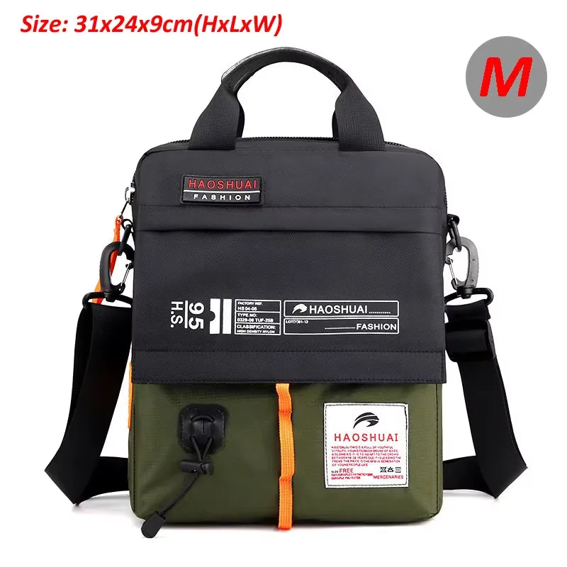 Men'S Bag Messenger Bag Male Waterproof Nylon Camouflage Satchel over the Shoulder Crossbody Bags Handbag Mini Briefcase XA99WC