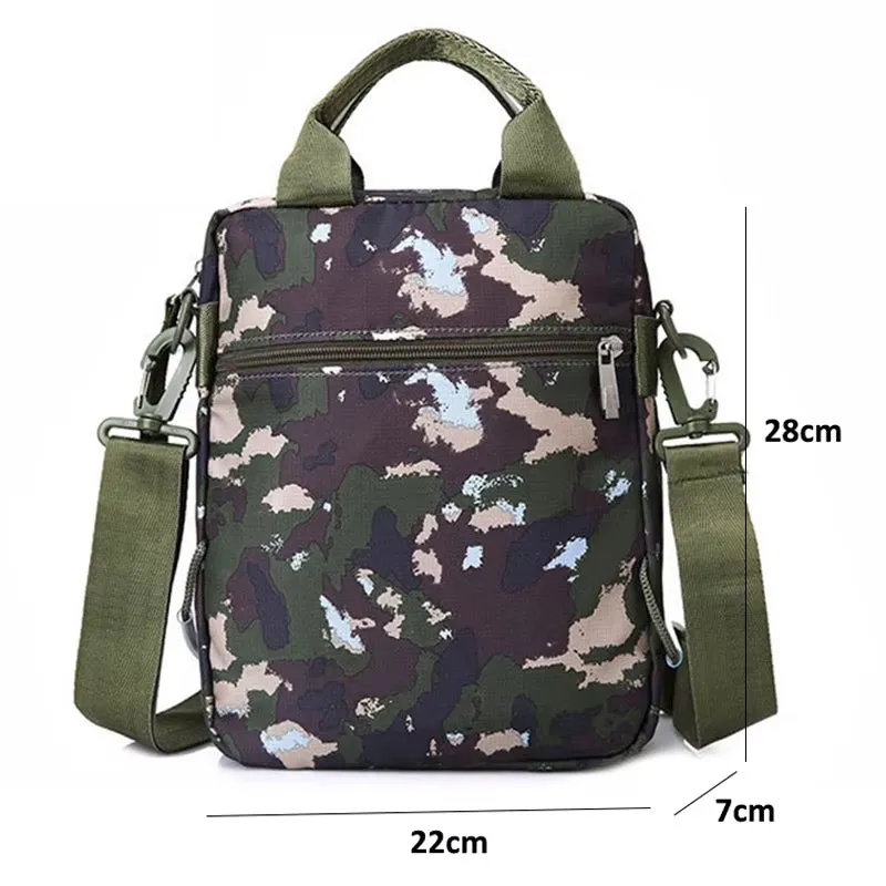 Men'S Bag Messenger Bag Male Waterproof Nylon Camouflage Satchel over the Shoulder Crossbody Bags Handbag Mini Briefcase XA99WC