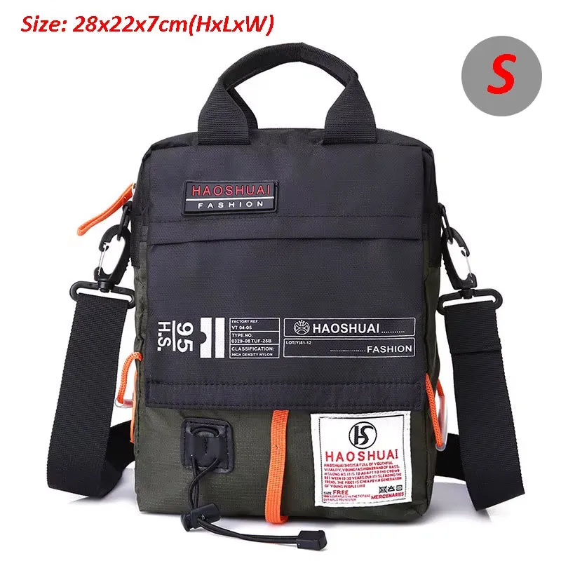 Men'S Bag Messenger Bag Male Waterproof Nylon Camouflage Satchel over the Shoulder Crossbody Bags Handbag Mini Briefcase XA99WC
