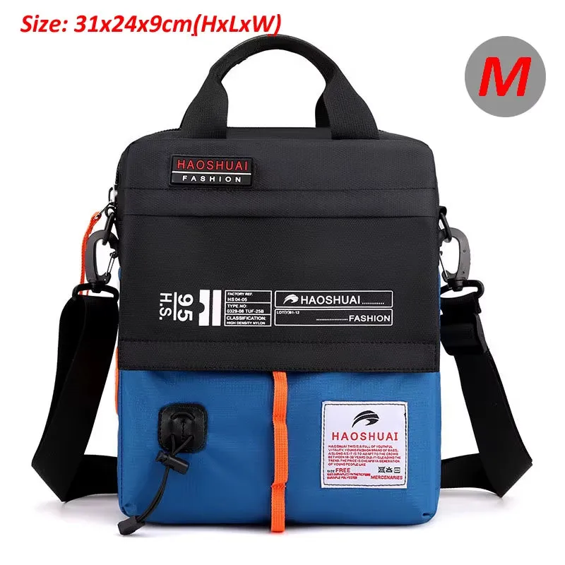 Men'S Bag Messenger Bag Male Waterproof Nylon Camouflage Satchel over the Shoulder Crossbody Bags Handbag Mini Briefcase XA99WC