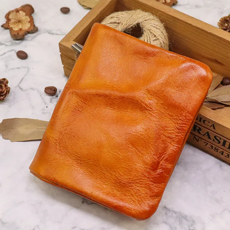 Men's Distressed Pleated Large Bill Retro Multiple Slots Men's Wallets