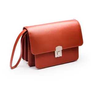 Men's Leather A5 Expandable Clutch Bag - Light Tan