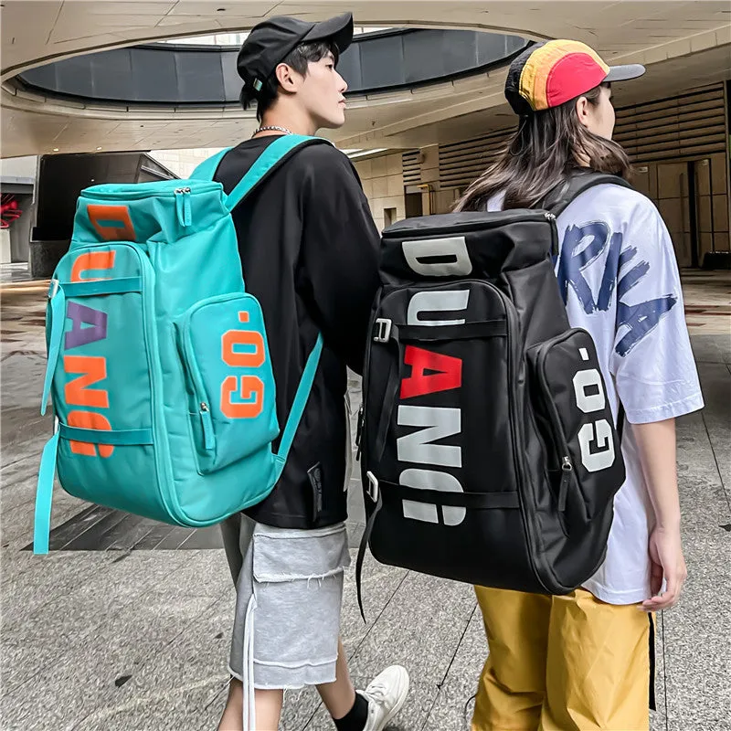 Men's Letter Street High Large Capacity Korean Backpacks