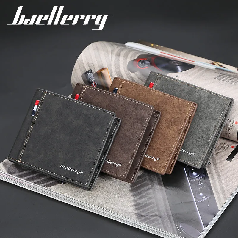Men's Short Multiple Slots Fashion Green Thin Men's Wallets