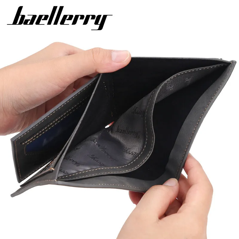Men's Short Multiple Slots Fashion Green Thin Men's Wallets