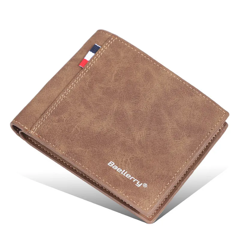 Men's Short Multiple Slots Fashion Green Thin Men's Wallets