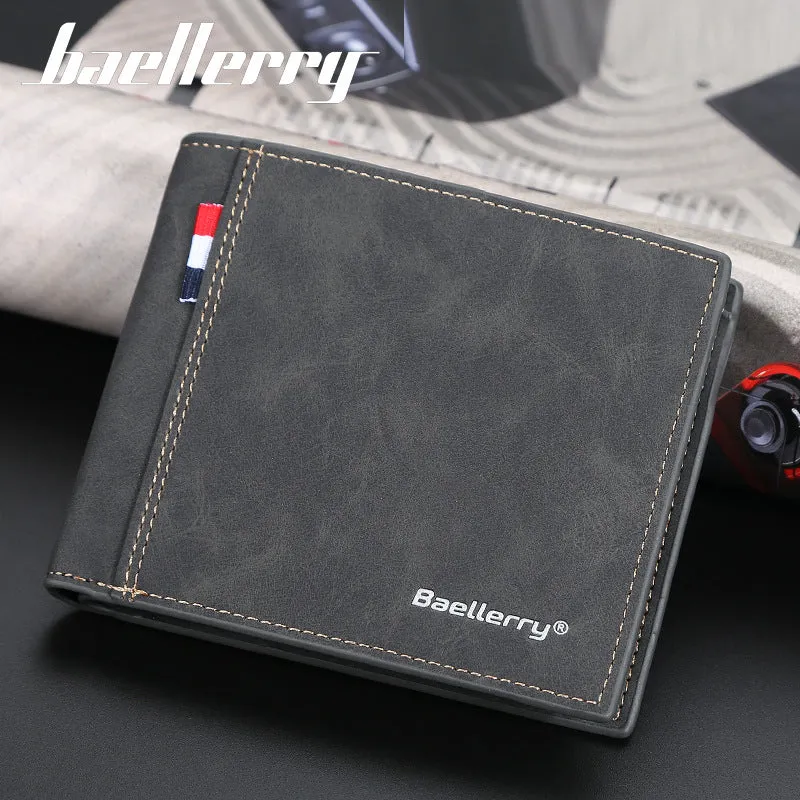 Men's Short Multiple Slots Fashion Green Thin Men's Wallets