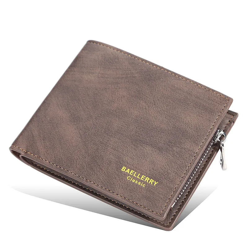 Men's Short Multiple Slots Two-fold Leather Horizontal Men's Wallets