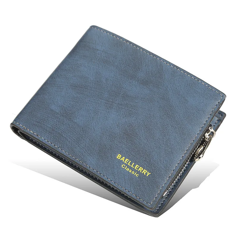 Men's Short Multiple Slots Two-fold Leather Horizontal Men's Wallets