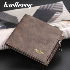 Men's Short Multiple Slots Two-fold Leather Horizontal Men's Wallets