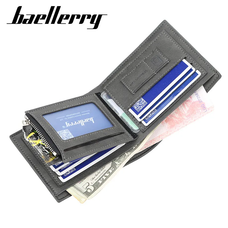 Men's Short Multiple Slots Two-fold Leather Horizontal Men's Wallets
