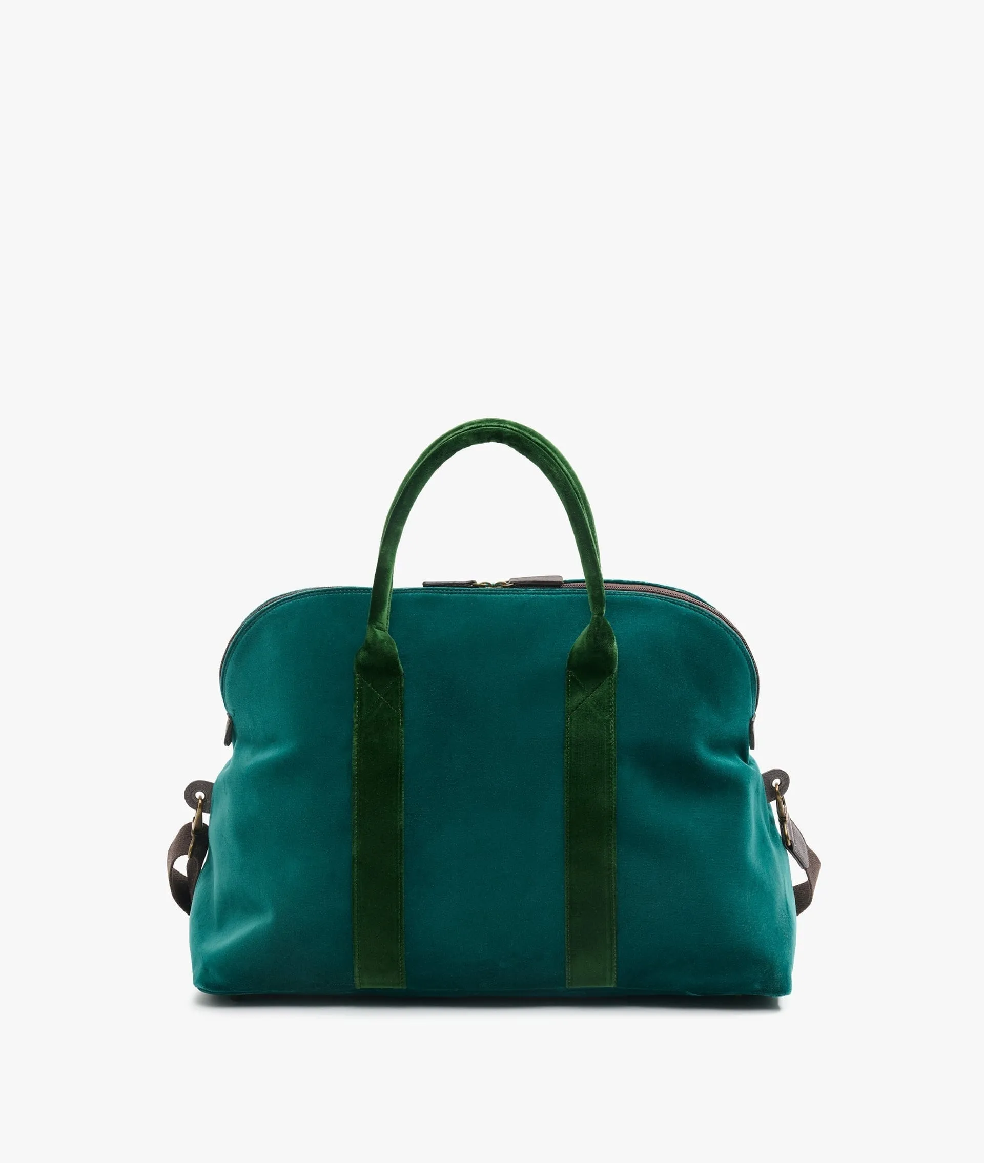 My Style Bags London Smart Twin Velvet Duffel Travel Bag in Green for Women
