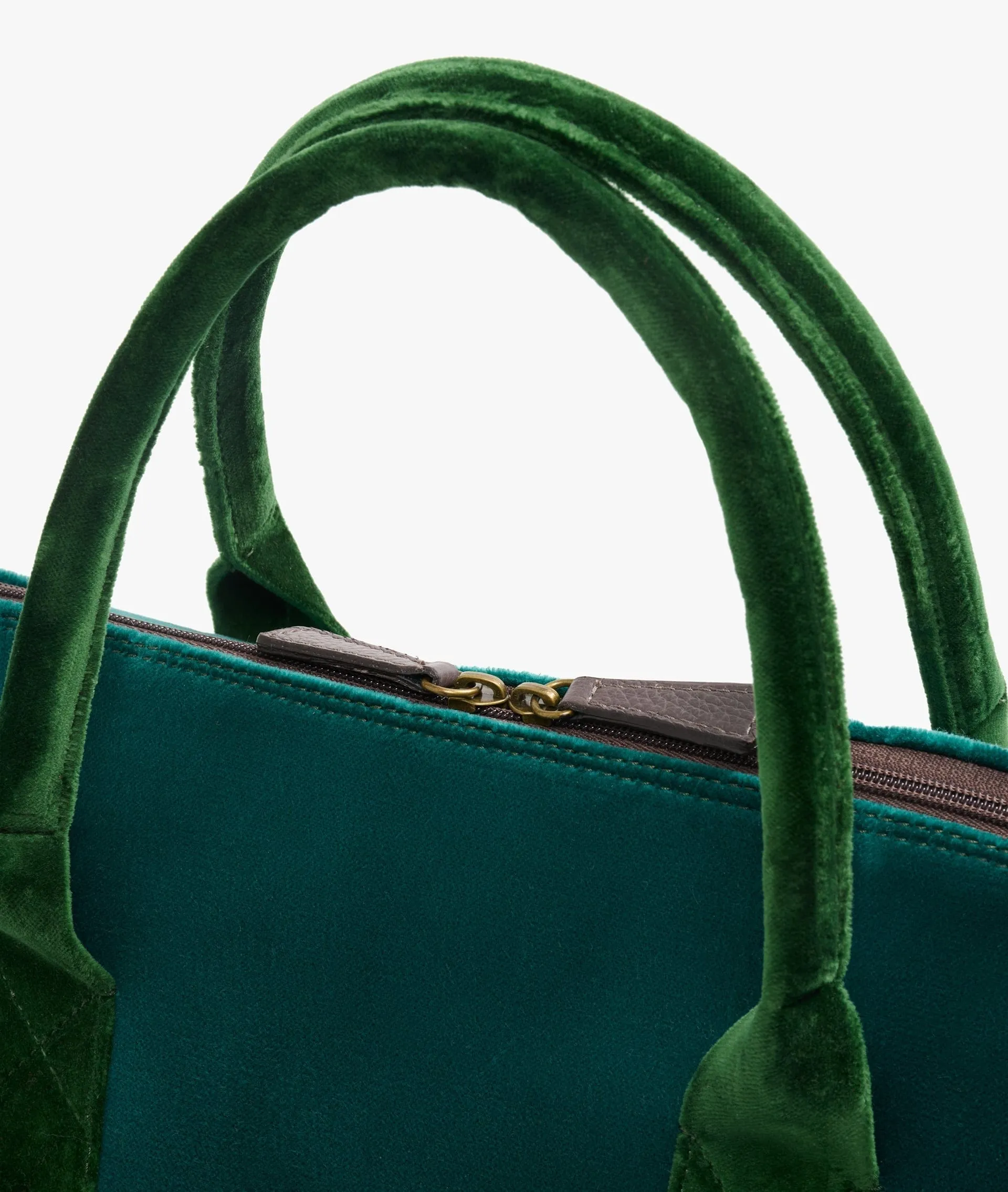 My Style Bags London Smart Twin Velvet Duffel Travel Bag in Green for Women