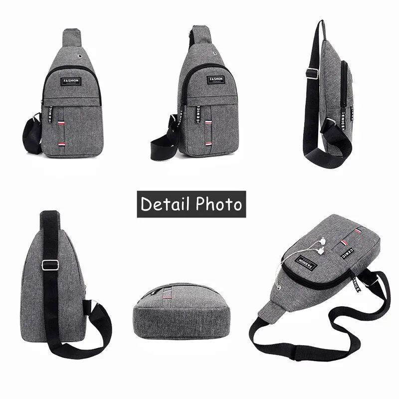 New Men's Multi-function Chest Bag Real-time Shoulder Messenger Backpack Anti-Theft Waterproof Crossbody Bag