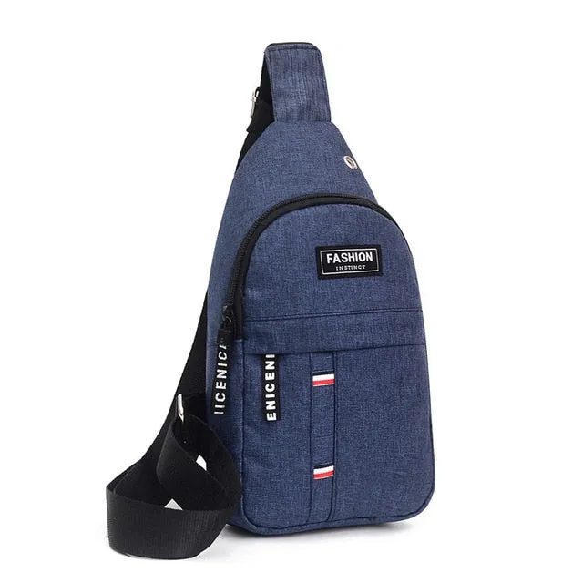 New Men's Multi-function Chest Bag Real-time Shoulder Messenger Backpack Anti-Theft Waterproof Crossbody Bag