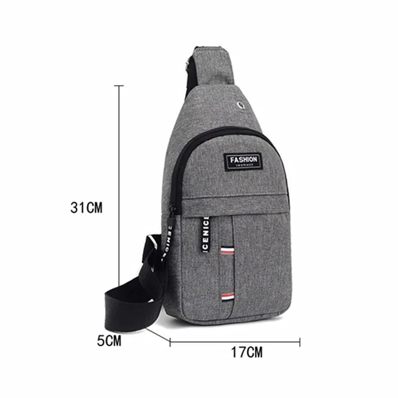 New Men's Multi-function Chest Bag Real-time Shoulder Messenger Backpack Anti-Theft Waterproof Crossbody Bag
