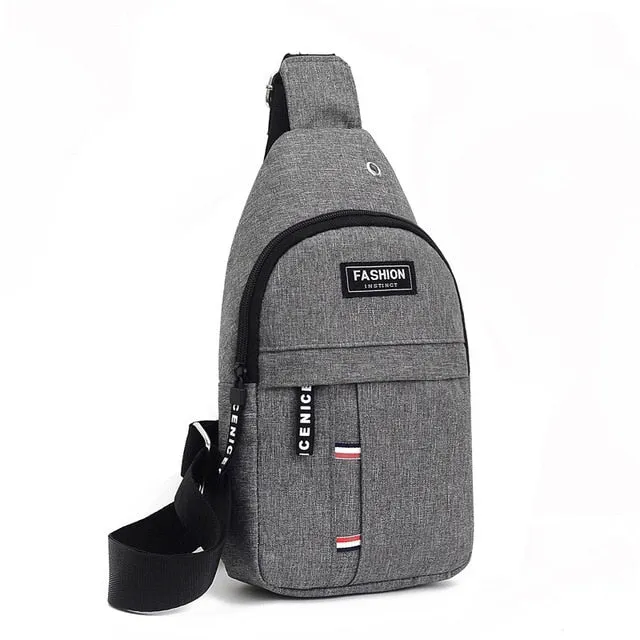 New Men's Multi-function Chest Bag Real-time Shoulder Messenger Backpack Anti-Theft Waterproof Crossbody Bag