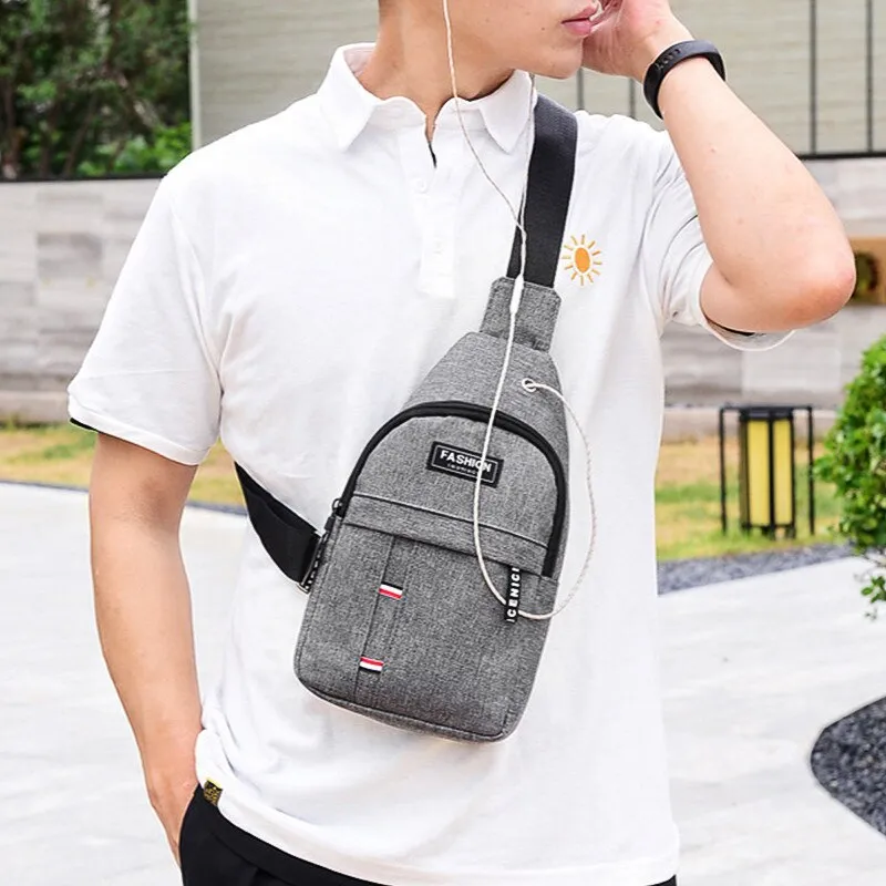 New Men's Multi-function Chest Bag Real-time Shoulder Messenger Backpack Anti-Theft Waterproof Crossbody Bag