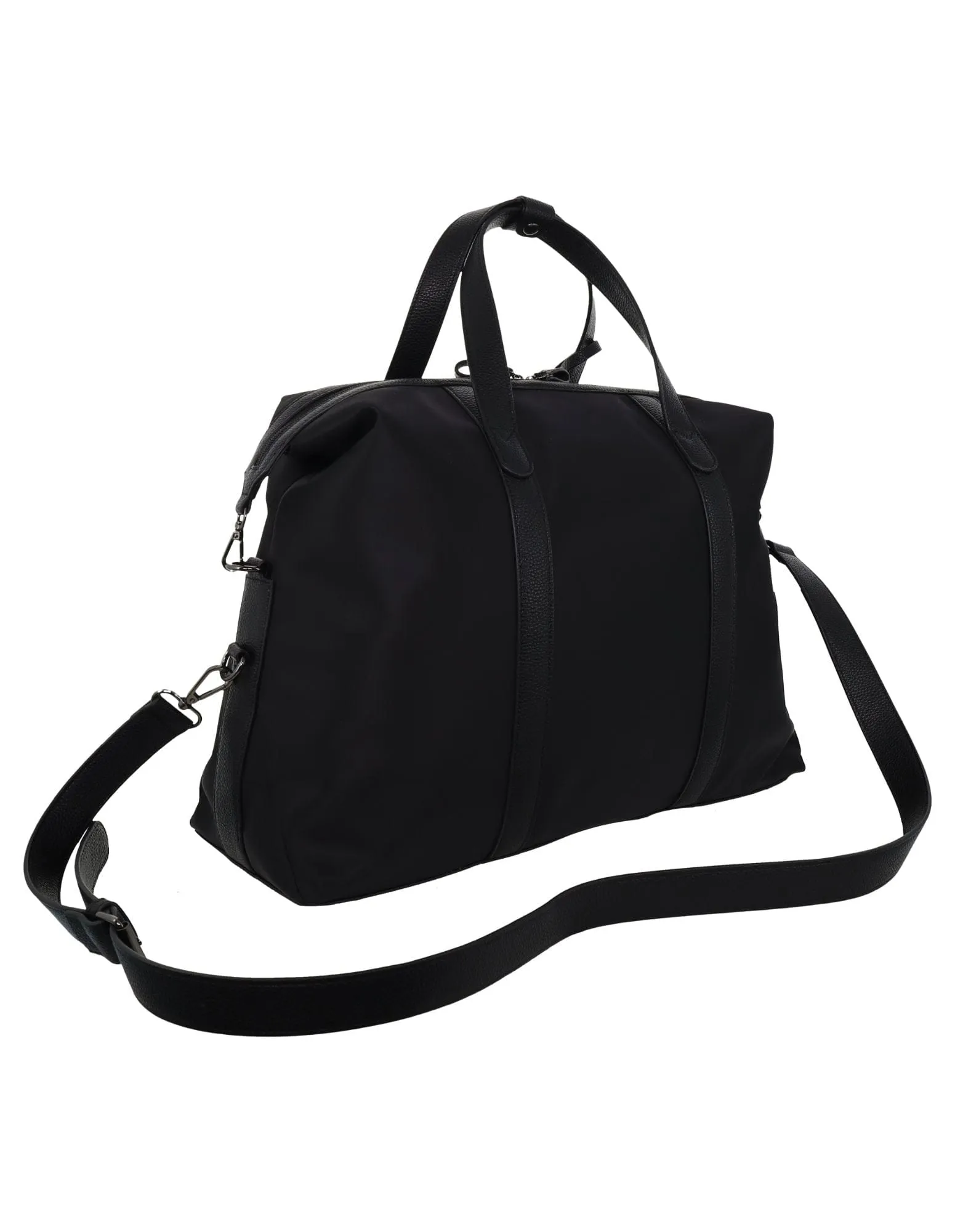 Pierre Cardin Unisex Nylon Travel Overnight Bag in Black