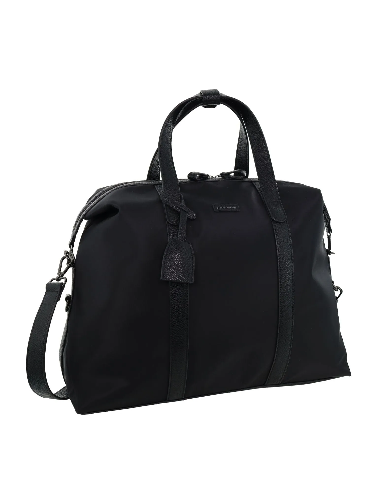 Pierre Cardin Unisex Nylon Travel Overnight Bag in Black
