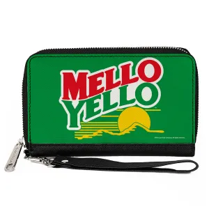PU Zip Around Wallet Rectangle - MELLO YELLO Logo Green/White/Red/Yellow