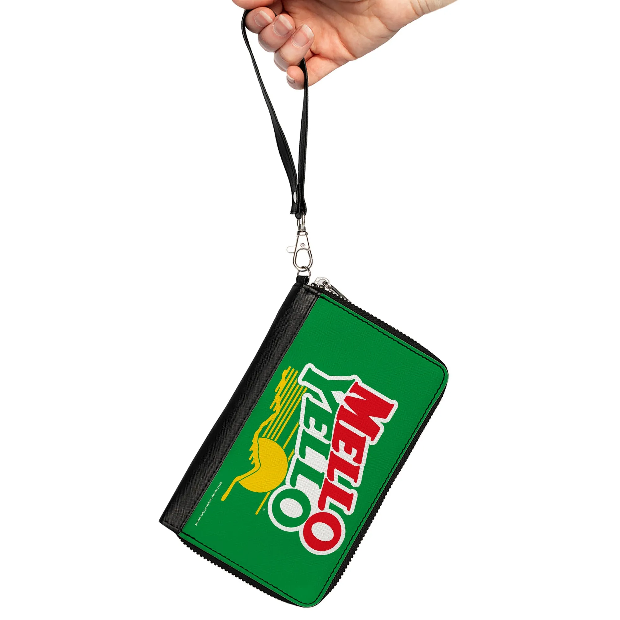 PU Zip Around Wallet Rectangle - MELLO YELLO Logo Green/White/Red/Yellow
